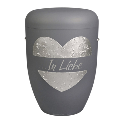 Silver Heart Biodegradable Cremation Urn