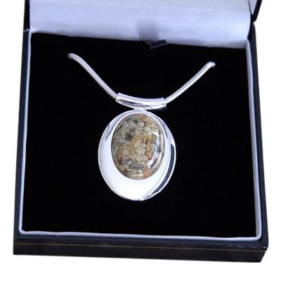 Oval Cremation Ash Pendant