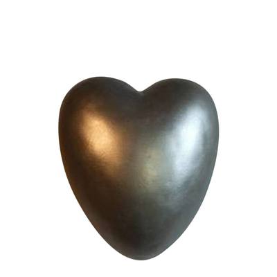Silver Tone Heart Ceramic Keepsake Urn