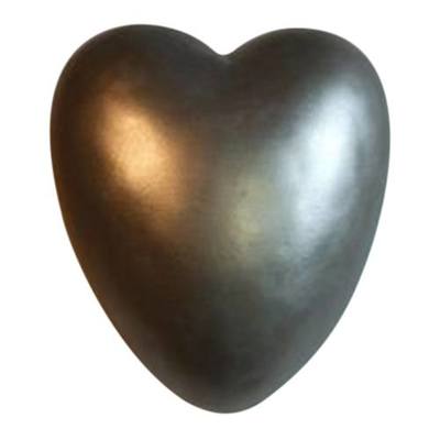 Silver Tone Heart Ceramic Urn
