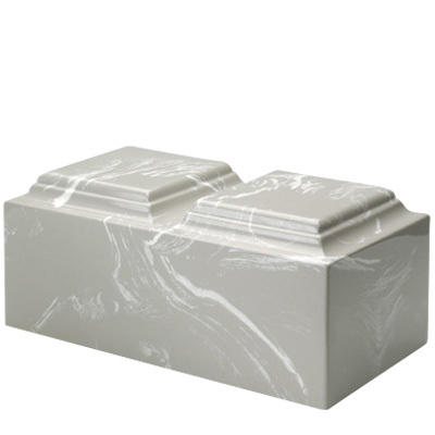Silver Gray Marble Companion Cremation Urn