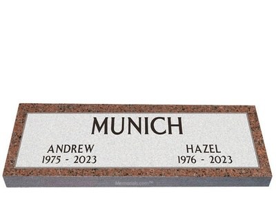 Simple Companion Granite Headstone 48 x 18