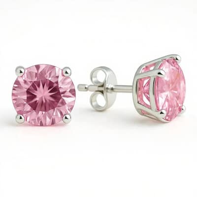 Simplicity Pink Cremation Diamond Earrings