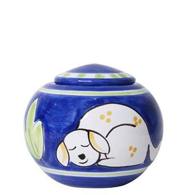 Sleeping Dog Small Ceramic Urn