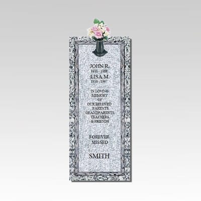 Medium Granite Grave Ledger With Vase