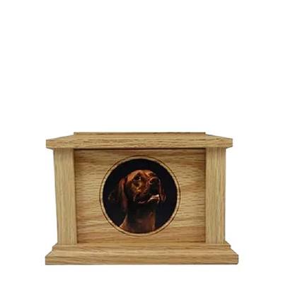 Small Oak Circle Picture Pet Urn