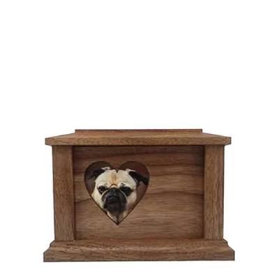 Small Walnut Heart Picture Pet Urn