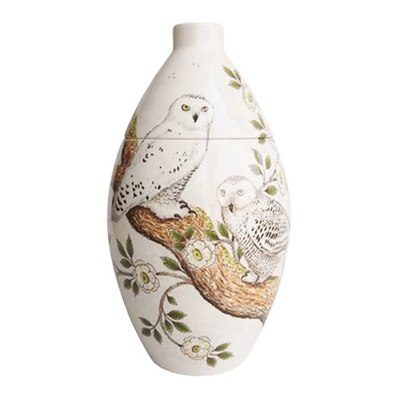 Snowy Owls Ceramic Cremation Urn