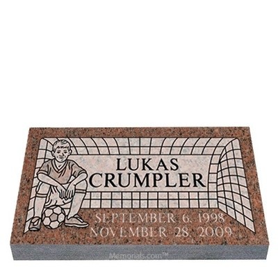 Soccer Boy Child Granite Grave Marker