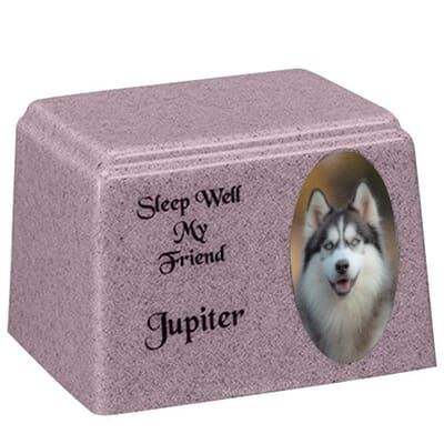 Soft Purple Oval Cultured Pet Photo Urn