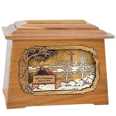 Soulmates under the Cross Aristocrat Oak Wood Urn