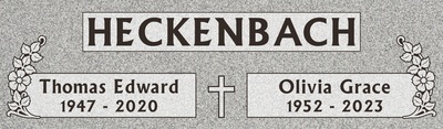 Spiritual Flower Companion Granite Headstone 44 x 14