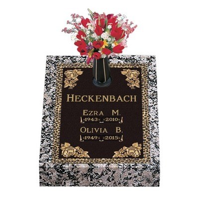 Spring Flowers Deep Bronze Headstone 24 x 30