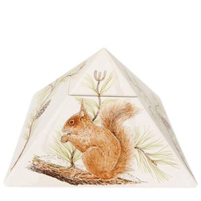 Squirrel Pyramid Ceramic Urn