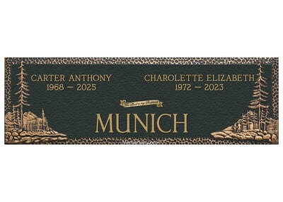 St. George Temple Bronze Plaque 36 x 13