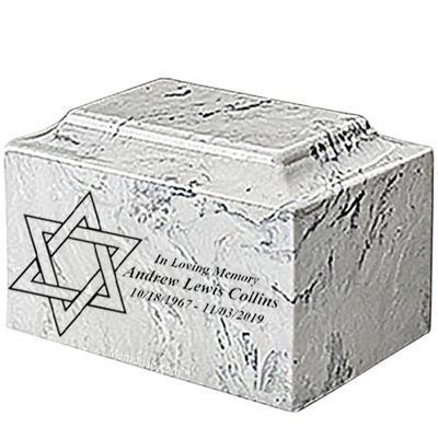 Star of David Carrera Marble Urn