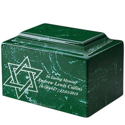 Star of David Evergreen Marble Urn