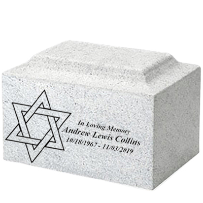 Star of David Granitone Marble Urn