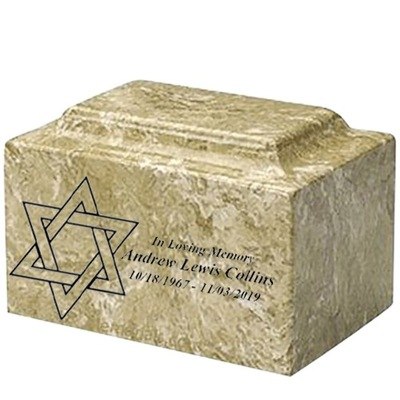 Star of David Neptune Marble Urn