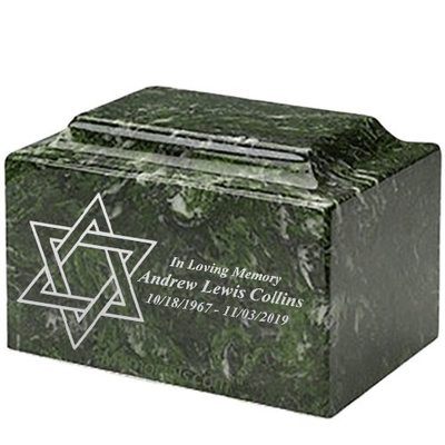 Star of David Verde Marble Urn