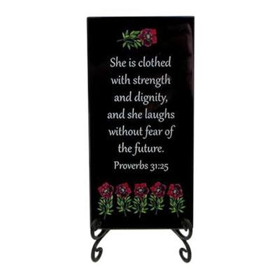 Strength and Dignity Glass Plaque