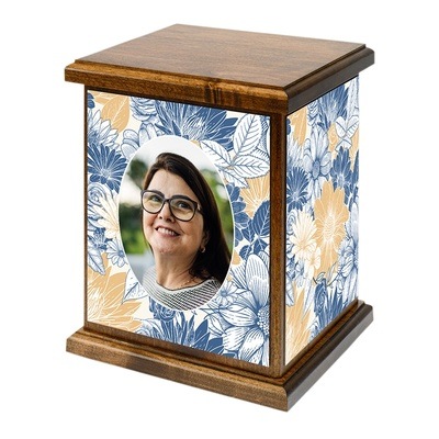 Sunny Floral Photo Cremation Urn
