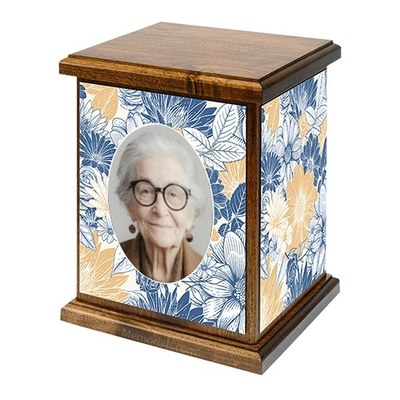 Sunny Floral Photo Cremation Urn