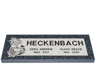 Sunset in Paradise Companion Granite Headstone 36 x 12