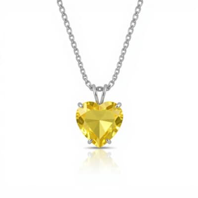 Sunshine Yellow Heart Cremation Diamond Necklace