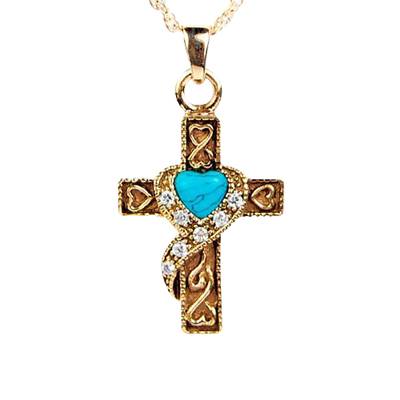 Swirl Blue Cross Keepsake Jewelry II