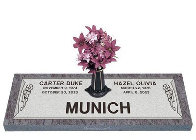 Tea Roses Companion Granite Headstone 42 x 12