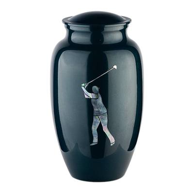 Tee Time Golf Metal Urn