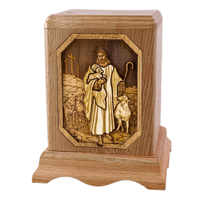 Lord is my Shepherd Oak Companion Urn