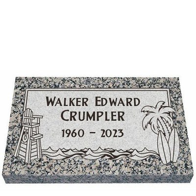 Tropical Oasis Granite Grave Marker 28 x 16