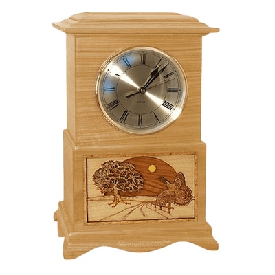 Turkey Clock Oak Cremation Urn