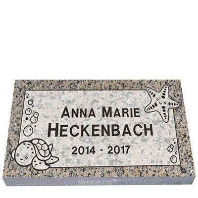 Under the Sea Infant Granite Grave Marker