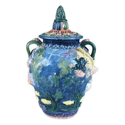 Poseidon Ceramic Cremation Urn