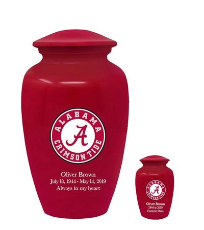 University of Alabama Crimson Tide Seal Red Cremation Urns