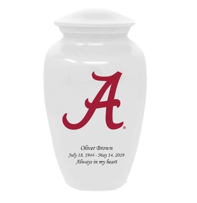 University of Alabama Crimson Tide White Cremation Urn