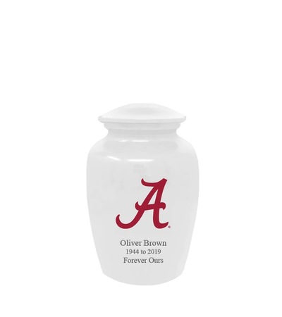 University of Alabama Crimson Tide White Keepsake Urn
