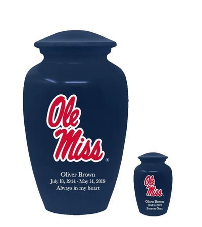 University of Mississippi Ole Miss Rebels Cremation Urns