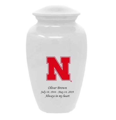 University of Nebraska Cornhuskers White Cremation Urn