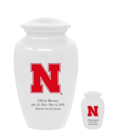 University of Nebraska Cornhuskers White Cremation Urns