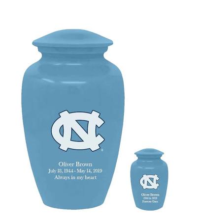 University of North Carolina Tar Heels Blue Cremation Urns