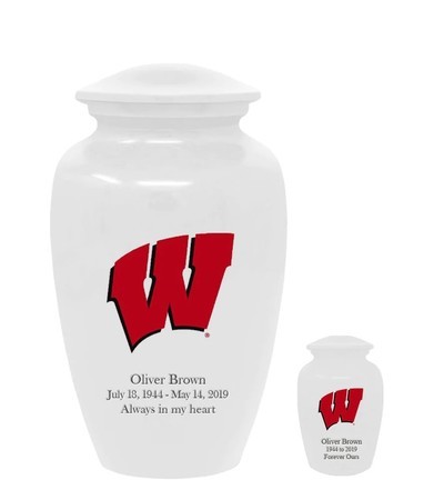 University of Wisconsin Badgers White Cremation Urns