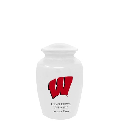 University of Wisconsin Badgers White Keepsake Urn