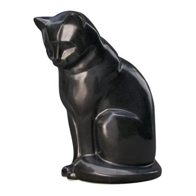 Upright Ash Ceramic Cat Urn