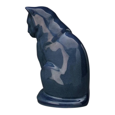 Upright Ocean Ceramic Cat Urn