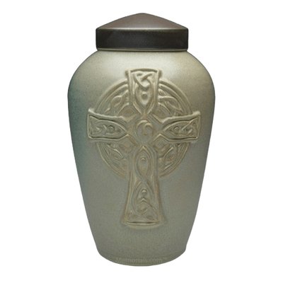 Celtic Cross Ceramic Companion Cremation Urn