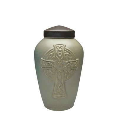 Celtic Cross Ceramic Small Cremation Urn